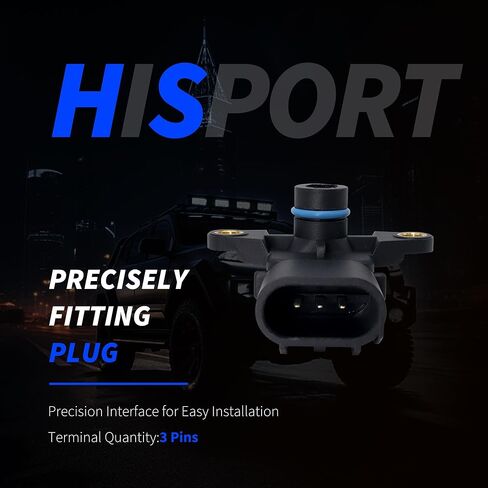 HiSport 56041018AB MAP Manifold Absolute Pressure Sensor - Compatible with Chrysler Grand Voyager Dodge Caravan Dakota Jeep Grand Cherokee Liberty Replaces 68002763AA 216519 in Kuwait