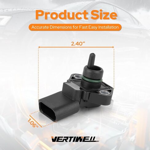 مستشعر خريطة الضغط المطلق المنوع متوافق مع VW Volkswagen Beetle Golf Jetta Audi A4 TT Quattro 1.8L 1.9L L4 V8 1999 2000 2001 2002 2003 2004 2005 يستبدل AS366 038906051 38906051 in Kuwait