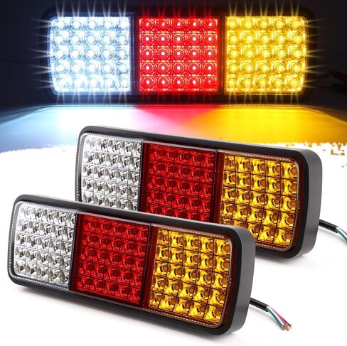 Partswcgg 2 قطعة 75 LED شاحنة أضواء خلفية ثلاثية، فائقة السطوع IP68 مقاومة للماء للفرامل إشارة الانعطاف العكسية أضواء الجري الاحتياطية الضوء الخلفي لمقطورة المرافق والشاحنات المسطحة RV قارب تخييم 10-30 فولت in Kuwait