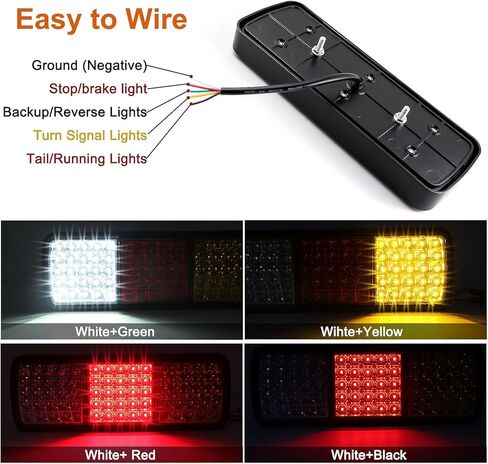Partswcgg 2 قطعة 75 LED شاحنة أضواء خلفية ثلاثية، فائقة السطوع IP68 مقاومة للماء للفرامل إشارة الانعطاف العكسية أضواء الجري الاحتياطية الضوء الخلفي لمقطورة المرافق والشاحنات المسطحة RV قارب تخييم 10-30 فولت in Kuwait