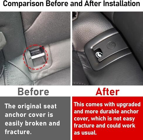 TTCR-II متوافق مع غطاء مرساة مقعد الأطفال Audi A4 2009-2016 8T0887187، بديل غطاء مقعد الطفل في الصف الخلفي ISOFIX لسيارة Audi A5 2008-2016 وA6 2012-2018 (أسود، غطاء قطعة واحدة فقط) in Kuwait