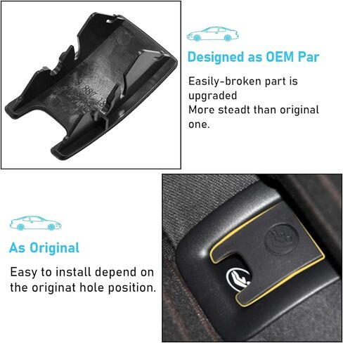 TTCR-II متوافق مع غطاء مرساة مقعد الأطفال Audi A4 2009-2016 8T0887187، بديل غطاء مقعد الطفل في الصف الخلفي ISOFIX لسيارة Audi A5 2008-2016 وA6 2012-2018 (أسود، غطاء قطعة واحدة فقط) in Kuwait