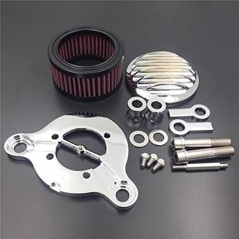 Chrome Air Cleaner Intake Filter System Kit Groove Engraved for Harley Sportster XL883 XL1200 1988-2022 in Saudi Arabia