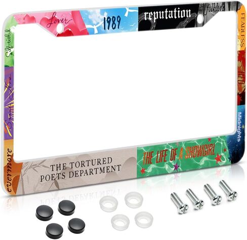 License Plate Frame for Car, All Music Verson Plate Frame with Screws for Standard Us Canada License Plate Holder, Stainless Steel Car Accessories 12x6 Inch in Saudi Arabia