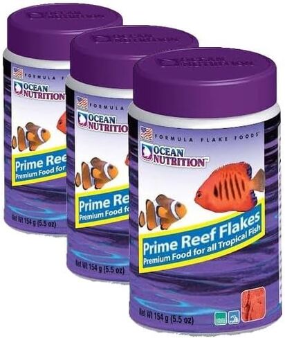 Ocean Nutrition Prime Reef Flakes Fish Food 2.5 Ounces (71 Grams) Jar | Saltwater Marine Aquarium Flake Food for Reef Aquariums | Angelfish Clownfish Damsels Gobies Crabs Shrimp Corals in Saudi Arabia