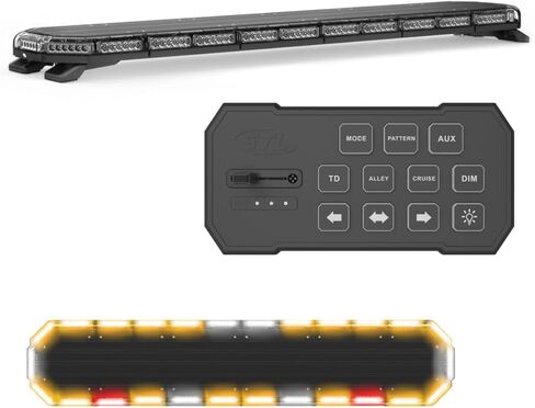 شريط إضاءة LED من SpeedTech Lights K-Force 55 Tow - 156 مصباح LED، 468 وات ستروب طوارئ كامل الحجم على السقف لشاحنات السحب، وعمال الحطام، والشرطة، والإطفاء، وEMS، والبناء، والمحاريث، والأمن (العنبر/العنبر) in Kuwait
