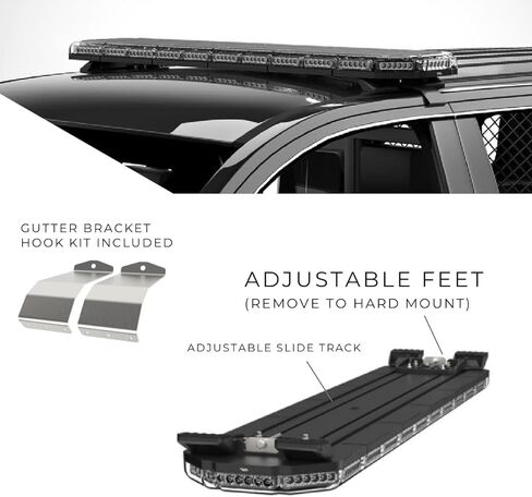 شريط إضاءة LED من SpeedTech Lights K-Force 55 Tow - 156 مصباح LED، 468 وات ستروب طوارئ كامل الحجم على السقف لشاحنات السحب، وعمال الحطام، والشرطة، والإطفاء، وEMS، والبناء، والمحاريث، والأمن (العنبر/العنبر) in Kuwait