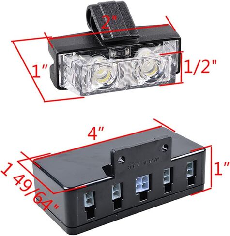 2-LED Emergency Warning Grille Flash Strobe Lights Bar with Clips + Control Box Kit (Amber White, 8 pcs) in Saudi Arabia