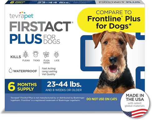 FirstAct Plus Flea Treatment for Dogs, Medium Dogs 23-44 lbs, 6 Doses, Same Active Ingredients as Frontline Plus Flea and Tick Prevention for Dogs in Saudi Arabia