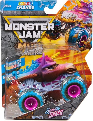Monster Jam Mud Blasters, Sparkle Smash Color Change Monster Jam Truck, 1:64 Die Cast Vehicle, Kids Toys for Boys and Girls 3+ in Kuwait