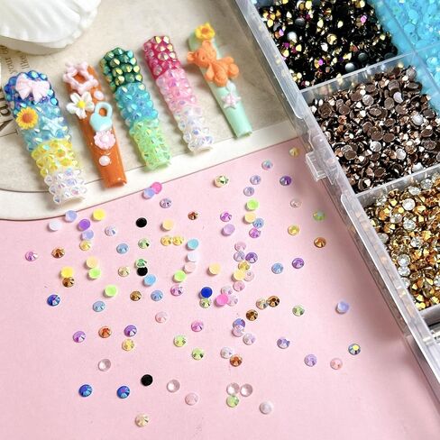 rythsans Bedazzling Kit with 42000pcs Rhinestones 30 Colors 3mm All in One Bedazzling Gems with 4 Pcs Jewelry Glue & Tools for DIY Crafting in Kuwait