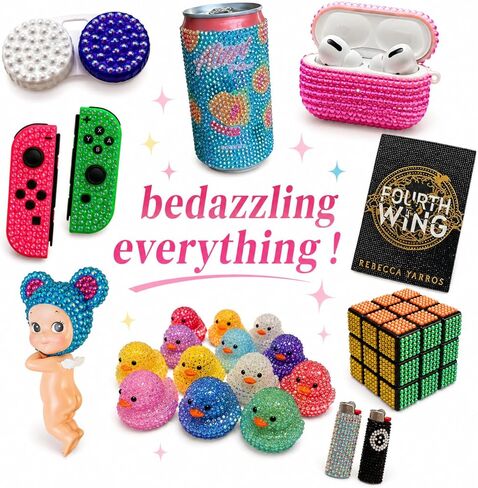 rythsans Bedazzling Kit with 42000pcs Rhinestones 30 Colors 3mm All in One Bedazzling Gems with 4 Pcs Jewelry Glue & Tools for DIY Crafting in Kuwait