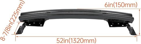Kojem Bumper Face Bar Reinforcement Compatible with 2013-2024 Ram 1500 Ram 1500 Classic Impact Bar Cross Member Replacement for 68196999AB CH1006232 Steel Front Black in Kuwait