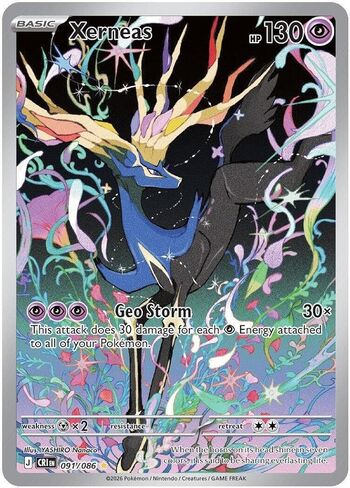 Pokemon - Xerneas 091/086 - Chaos Rising - Full Art - Illustration Rare - Foil Single Card in Kuwait