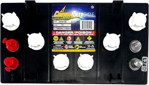 Crown CR-GC150 12V 150Ah Deep-Cycle Batteries for Golf Carts, RVs, Marine & Solar – Premium Long-Life GC12 Replacement (Set of 4) in Saudi Arabia