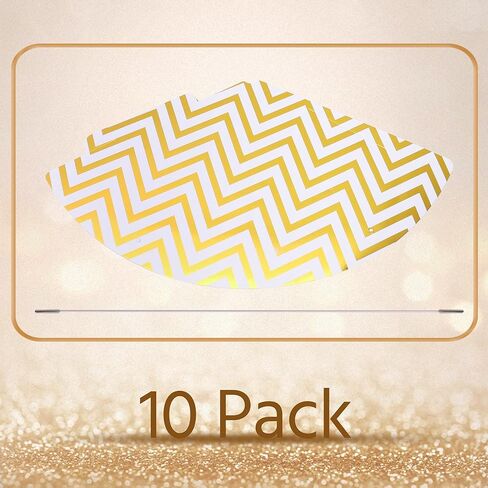 Boieo 10 Pack Gold Party Hats for Adults and Kids, Birthday Party Hats Bulk with Adjustable Elastic String, DIY Paper Cones 7.9 Inch, Metallic Foil Wave Pattern for Men Women Pets New Years Eve Props in Saudi Arabia