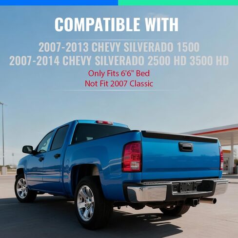غطاء أغطية سرير G-PLUS أسود مكون من قطعتين، متوافق مع Chevy Silverado 6´6" 2007-2013 (لن يناسب 2007 Classic) in Kuwait