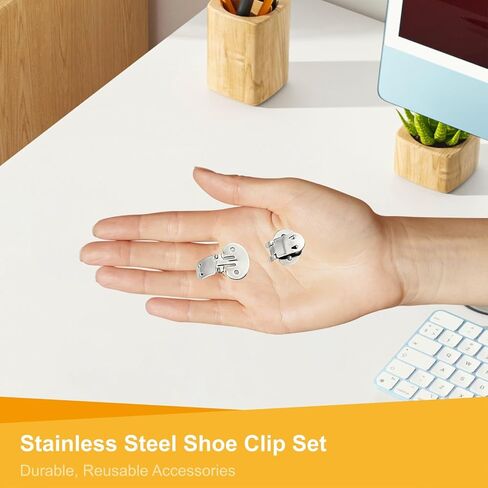 10Pcs Shoe Clip for Crafts Stainless Steel Flat Clips for Shoes Small Decorative Accessories for Women Dress Shoes Embellishments for Bows Flower Charms Jewelry Shoelace Ons and DIY Projects in Saudi Arabia