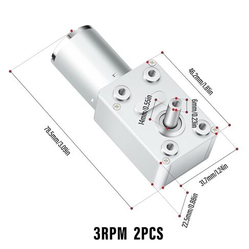 DC 12V 3RPM High Torque Turbo Worm Geared Motor, 2A 20W Electric Motor High Torque Rotation Motor, Small Electric Motor Low RPM in Saudi Arabia