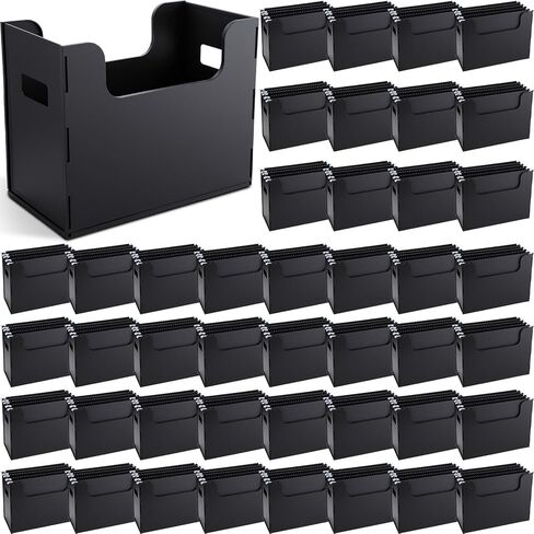 2 Pcs Portable Desktop File, Side Handles, Filing Organizer, Hanging File Folders, Letter Size for Schools Office Home (Black) in Kuwait