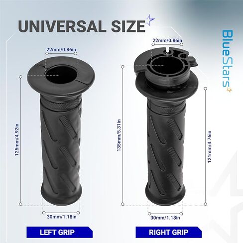 مقابض يد للدراجات النارية BlueStars متينة 57110-29G02-291 و57211-22D02-291 - متوافقة مع سوزوكي GSX-R600 GSX-R750 GSX-R1000 AN400 SV650 DL650 TU250X - مطاط متين ومريح مانع للانزلاق in Kuwait