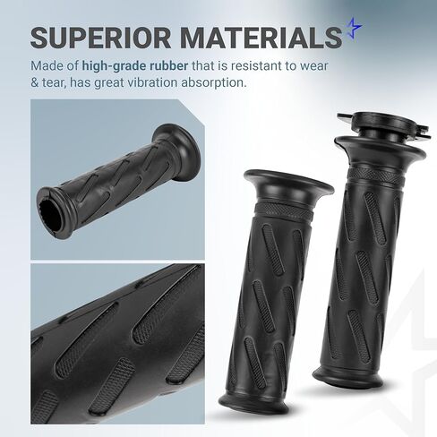 مقابض يد للدراجات النارية BlueStars متينة 57110-29G02-291 و57211-22D02-291 - متوافقة مع سوزوكي GSX-R600 GSX-R750 GSX-R1000 AN400 SV650 DL650 TU250X - مطاط متين ومريح مانع للانزلاق in Kuwait