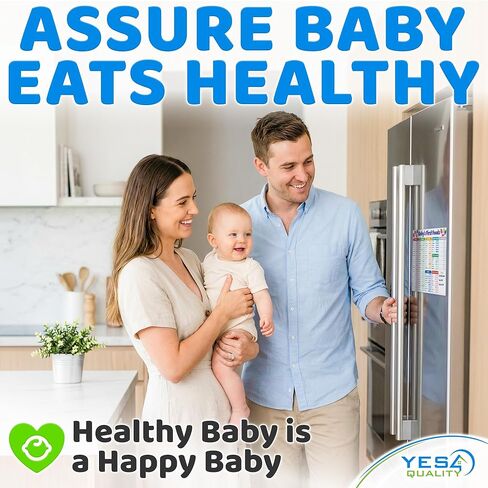 Baby First Food Tracker - 12x8" - Magnetic Chart White Board Foods Checklist for Fridge - Solid Food Tracking Essential - Refrigerator Dry Erase Sheet with Markers - Allergies Log - by Yes4Quality in Saudi Arabia