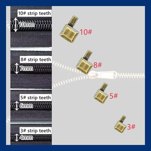 144Pcs Zipper Fix Replacement Kit, 4 Standard Sizes (#3#5#8#10) with Zipper Sliders, Insertion Pins, 3‑Color Stops and Organizer Box for Clothing, Bags and Outdoor Gear in Saudi Arabia