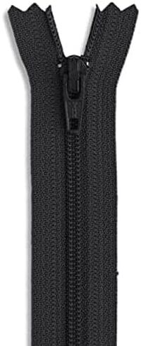 Black 8" Heavy Duty Nylon Coil Zipper – Non-Separating Plastic Zipper for Sewing, Crafts, Bags, Dresses & DIY Projects – 3mm Tooth Size in Kuwait
