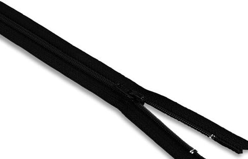 Black 8" Heavy Duty Nylon Coil Zipper – Non-Separating Plastic Zipper for Sewing, Crafts, Bags, Dresses & DIY Projects – 3mm Tooth Size in Kuwait