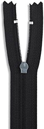 Black 8" Heavy Duty Nylon Coil Zipper – Non-Separating Plastic Zipper for Sewing, Crafts, Bags, Dresses & DIY Projects – 3mm Tooth Size in Kuwait