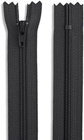 Black 8" Heavy Duty Nylon Coil Zipper – Non-Separating Plastic Zipper for Sewing, Crafts, Bags, Dresses & DIY Projects – 3mm Tooth Size in Kuwait