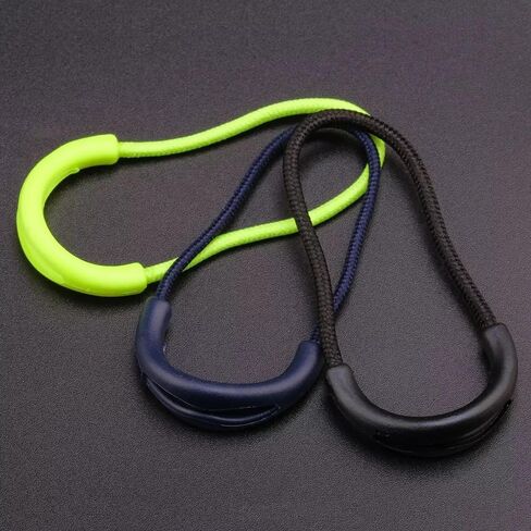 20pcs Colorful Zipper Pulls Replacement, Nylon Cord Zipper Tab for Jackets, Handbags, Luggage, Boots, Multiple Colors Available (Black) in Saudi Arabia