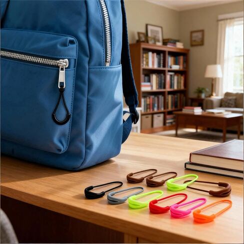 20pcs Colorful Zipper Pulls Replacement, Nylon Cord Zipper Tab for Jackets, Handbags, Luggage, Boots, Multiple Colors Available (Black) in Saudi Arabia