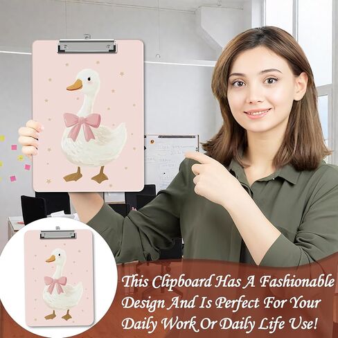 Silly Goose Clipboard, Cute Wooden Clipboard with Low Profile Metal Clip, Clip Boards Gifts for Doctors Nurses Teachers Students Women Kids, Office School Supplies 9 x 12.5 in -A32 in Saudi Arabia