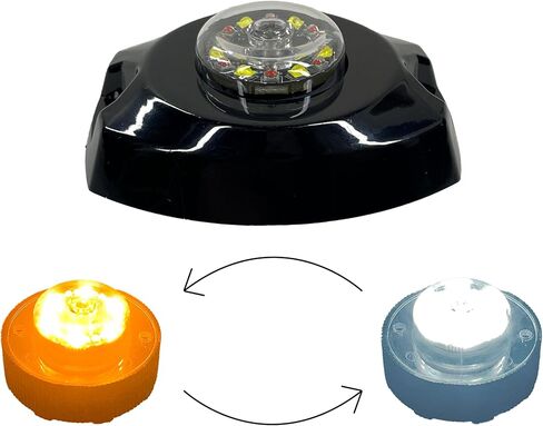 Dual Color [Amber/White/Blue/Red] High Intensity Hideaway Emergency Warning Strobe Light Internal Flasher/Driver & Surface Mount Flange Included [6pcs 3W LED Diodes per Color] (Blue/White Dual) in Saudi Arabia