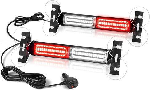 DIBMS 40 LED Stroboscopic Indicator Light Bar, Front Rear Windshield Visor Lights, Dash Safety Warning for Construction Tow Plow Trucks Car Accessories Emergency Rooftop Strobe LightBar (Amber/White) in Saudi Arabia