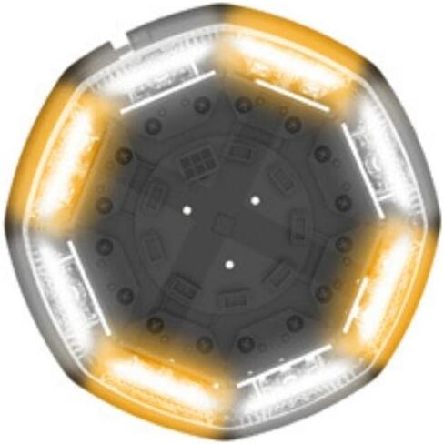 SpeedTech Lights Octo 24 LED 72W ضوء ستروب منارة دوارة - ضوء تحذير مغناطيسي مثبت على السقف لسيارات الشرطة وشاحنات السحب والبناء والمحاريث ومركبات الطوارئ (العنبر/التناوب الشفاف) in Kuwait