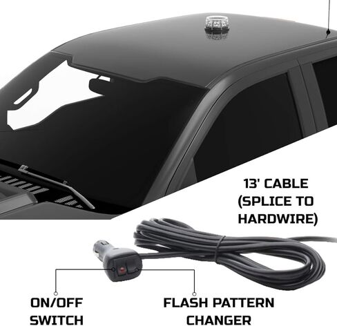 SpeedTech Lights Octo 24 LED 72W ضوء ستروب منارة دوارة - ضوء تحذير مغناطيسي مثبت على السقف لسيارات الشرطة وشاحنات السحب والبناء والمحاريث ومركبات الطوارئ (العنبر/التناوب الشفاف) in Kuwait