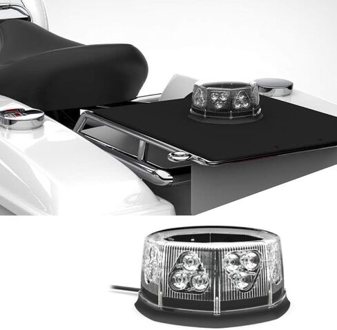 SpeedTech Lights Octo 24 LED 72W ضوء ستروب منارة دوارة - ضوء تحذير مغناطيسي مثبت على السقف لسيارات الشرطة وشاحنات السحب والبناء والمحاريث ومركبات الطوارئ (العنبر/التناوب الشفاف) in Kuwait