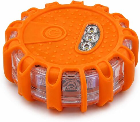 أضواء الطوارئ Huyumpxy LED مشاعل الطريق، 9 أوضاع وامضة ضوء تحذير للسلامة على الطريق مع قاعدة مغناطيسية وخطاف مدمج، منارة أمان تعمل بالبطارية للسيارة والشاحنات والدراجات النارية والتخييم، عبوة واحدة in Kuwait