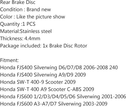Topteng قرص فرامل خلفي الدوار لهوندا FJS 600 Silverwing 03-09 SW-T 400 FJS 400 in Kuwait