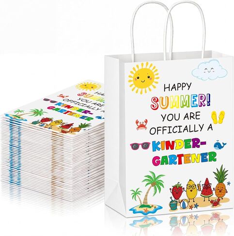 Crtiin 24 Pcs End of Year Gifts Bags for Second Grader, Summer Party Favor Bags Bulk with Handles, Last Day of School Goodies Bag, Class Present Bag for School's Out Classroom Favor Student Classmate in Kuwait