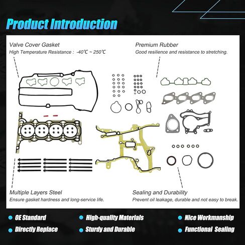 AUCERAMIC HS26540PT-1 Engine Cylinder Head Gasket Set with Bolts Fit 2011-2021 for Chevrolet Chevy Cruze Limited Sonic Trax Buick Encore 1.4L,HS31411 HSCV001 HS26540PT1 Full Head Gasket Kit HS54898 in Kuwait