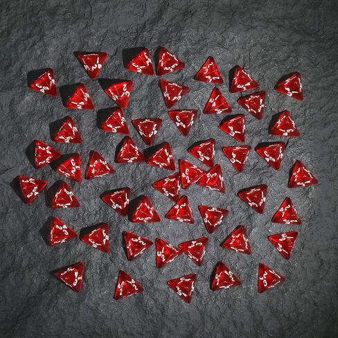 50Pcs Transparent Red D4 Dice Set for Board Table RPG Gaming, Roleplaying Red Gem D4 Polyhedral Dice Set Compatible with Dungeons and Dragons D&D RPG MTG Dice Table Games in Saudi Arabia