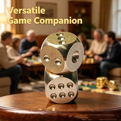 Metal Dice Set Gold dice Role Playing Mahjong Dice for Tabletop Board Games RPG Party Gaming in Saudi Arabia