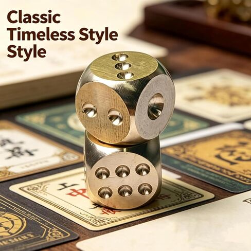 Metal Dice Set Gold dice Role Playing Mahjong Dice for Tabletop Board Games RPG Party Gaming in Saudi Arabia