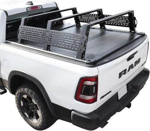 Syneticusa MR Retractable Truck Bed Cover with Rack for Silverado Sierra 2500 3500 2020–2026 | 6’8" 82.2" Bed | Aluminum Hard Tonneau Cover | One-Person Installable | Waterproof, Low-Profile in Kuwait