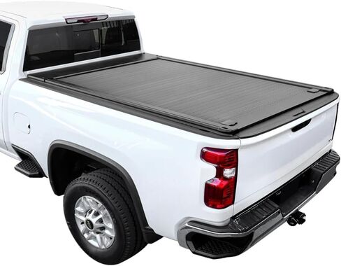 Syneticusa MR Retractable Truck Bed Cover for Sierra/Silverado 1500/2500/3500 2007–2026 | 8'2" Bed | Aluminum Hard Retractable Tonneau Cover | Easy Installation | Waterproof, Low-Profile in Kuwait