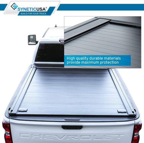 Syneticusa MR Retractable Truck Bed Cover for Sierra/Silverado 1500/2500/3500 2007–2026 | 8'2" Bed | Aluminum Hard Retractable Tonneau Cover | Easy Installation | Waterproof, Low-Profile in Kuwait